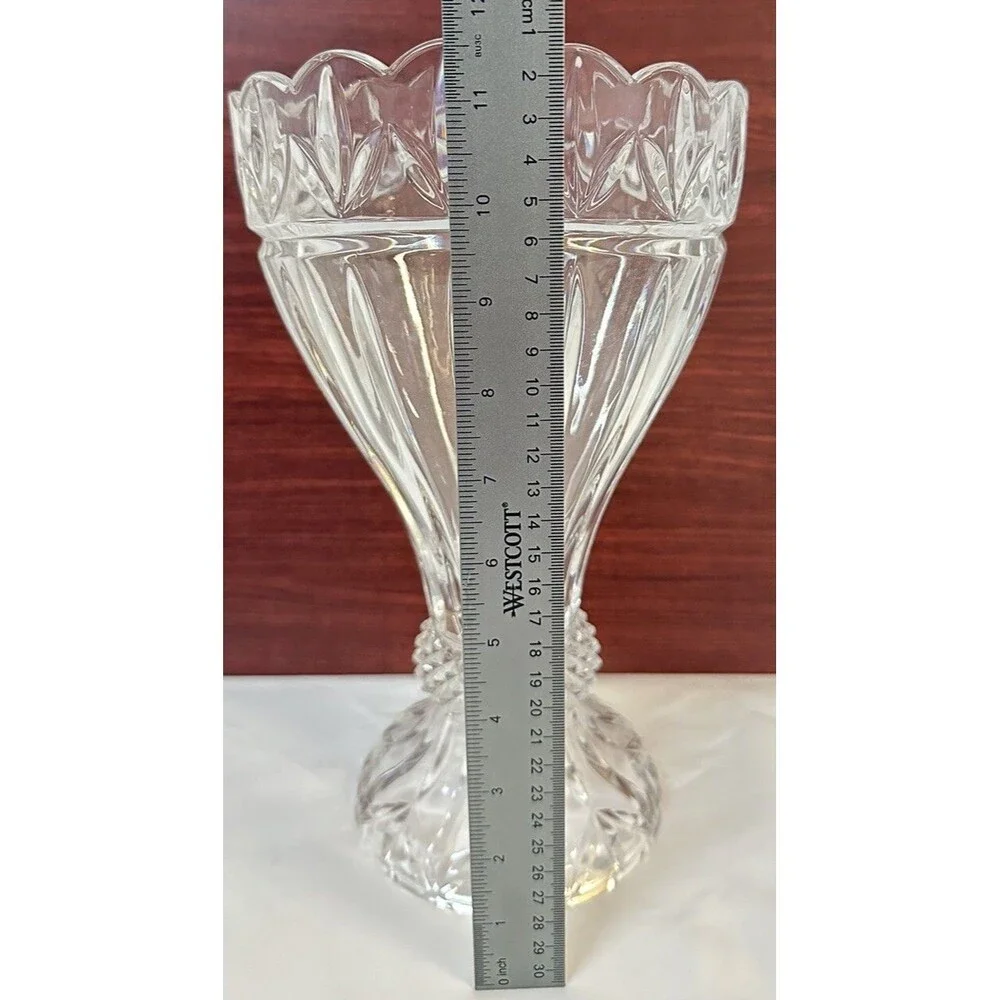 Shannon by Godinger Olympia Large 24% Lead Crystal Vase Centerpiece 11.5